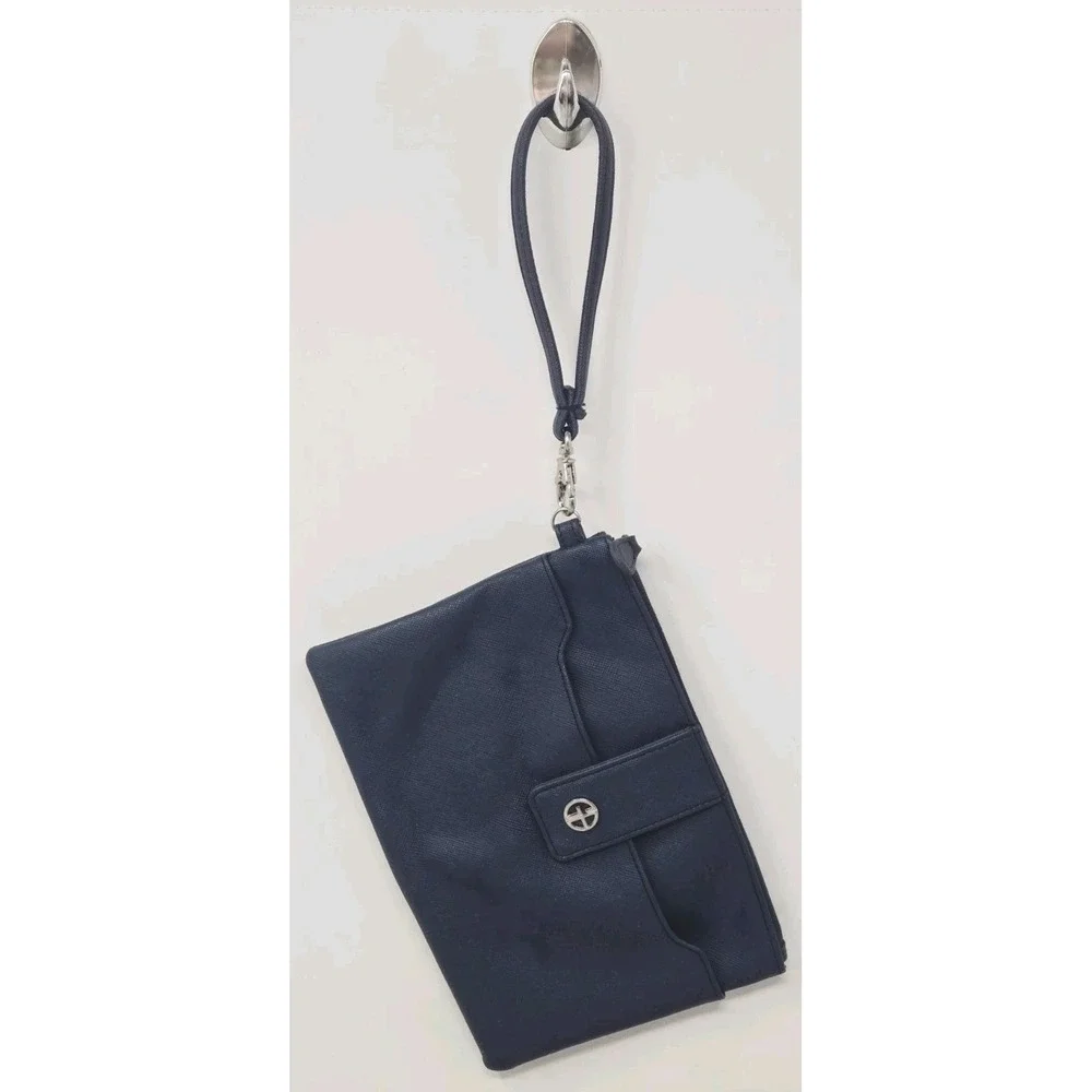 Giani Bernini All In One Wallet Wristlet Blue‎ Leather